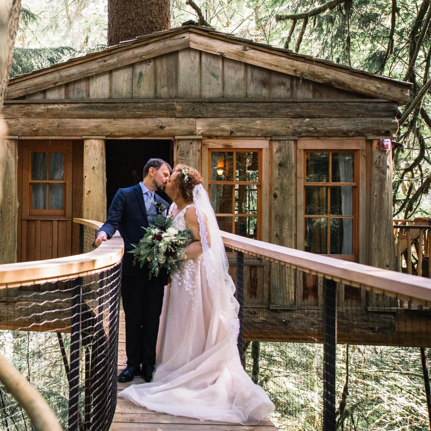 In love. At Treehouse Point.
(Picture B)