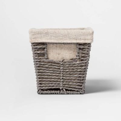 Twisted Paper Rope Small Tapered Basket Gray 6"x6" - Threshold™