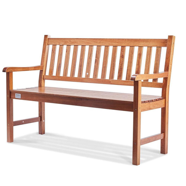 VEVOR Wood Outdoor Bench, 2-Person Garden Bench with Backrest and Armrests, 800 lbs Load Capacity,All-Weather Never Rot Patio Bench for Garden, Park, Yard, Front Porch