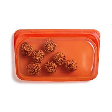 Stasher 100% Silicone Reusable Food Bag, Snack Storage Size, 4.5-inch (9.9-ounce), Citrus