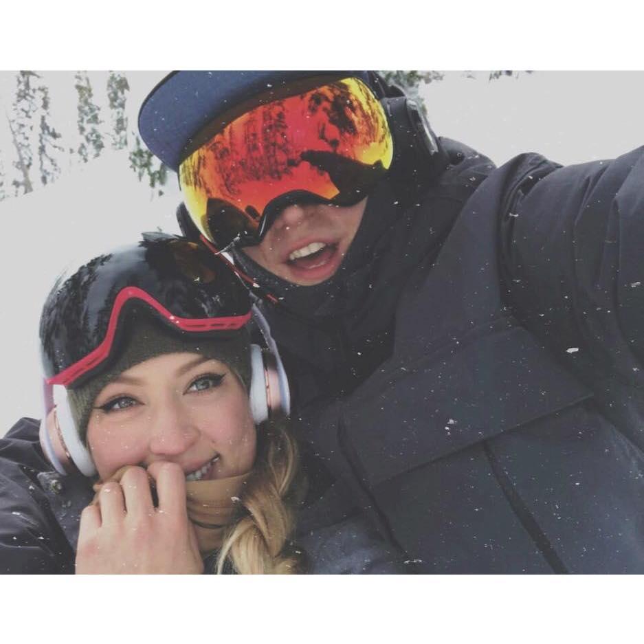 Doing one of our favorite things in the world together: snowboarding.