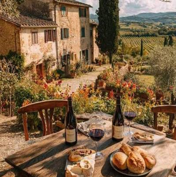 Bottle of Wine in Tuscany