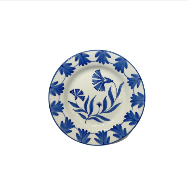 Carnation Salad Plate, Blue