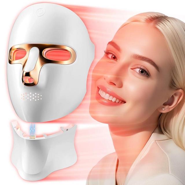 Red Light Therapy Mask for Face,Cordless LED Face Mask Light Therapy,USB C Rechargeable,Infrared Light Therapy Mask for Home Working Travel Yoga Sleep