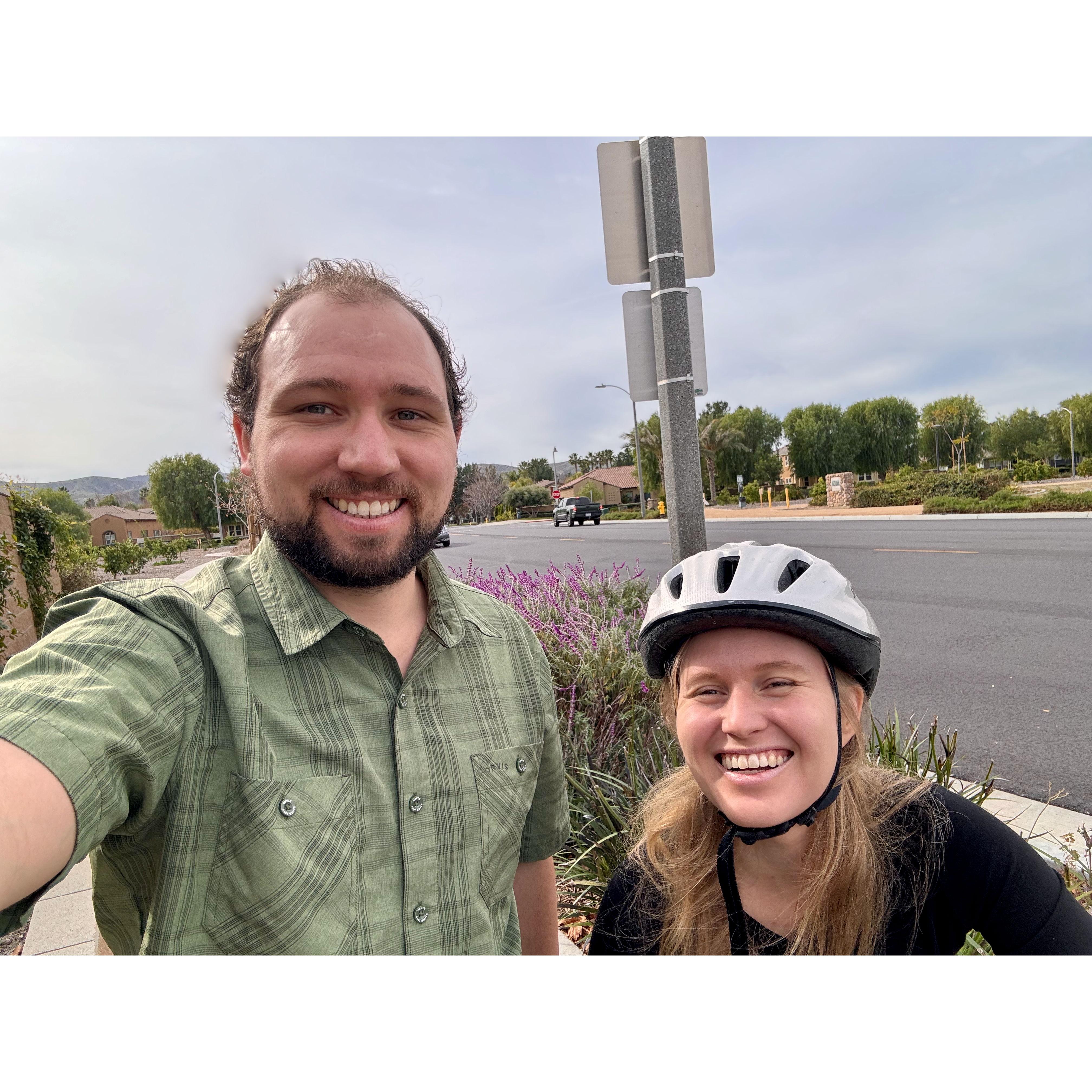 On a Bike ride together in Loma Linda