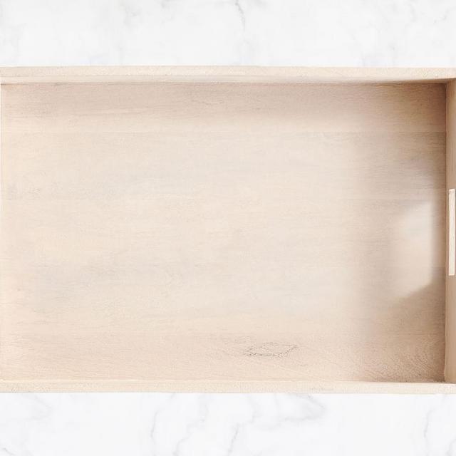 Chateau Mango Wood Trays, White Wash, 22"W