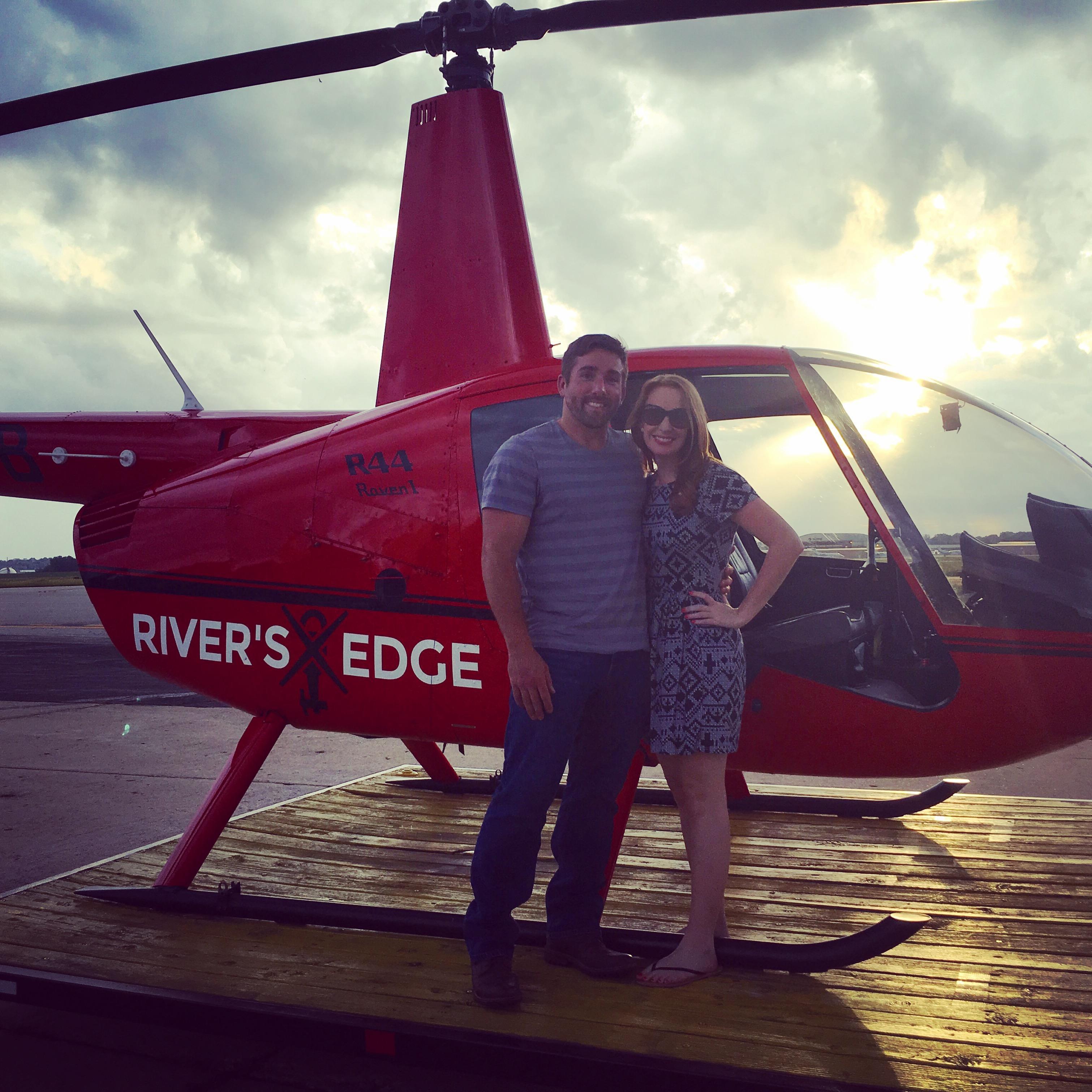 Our first surprise date, Coby planned a private helicopter ride over KC! September 2016
