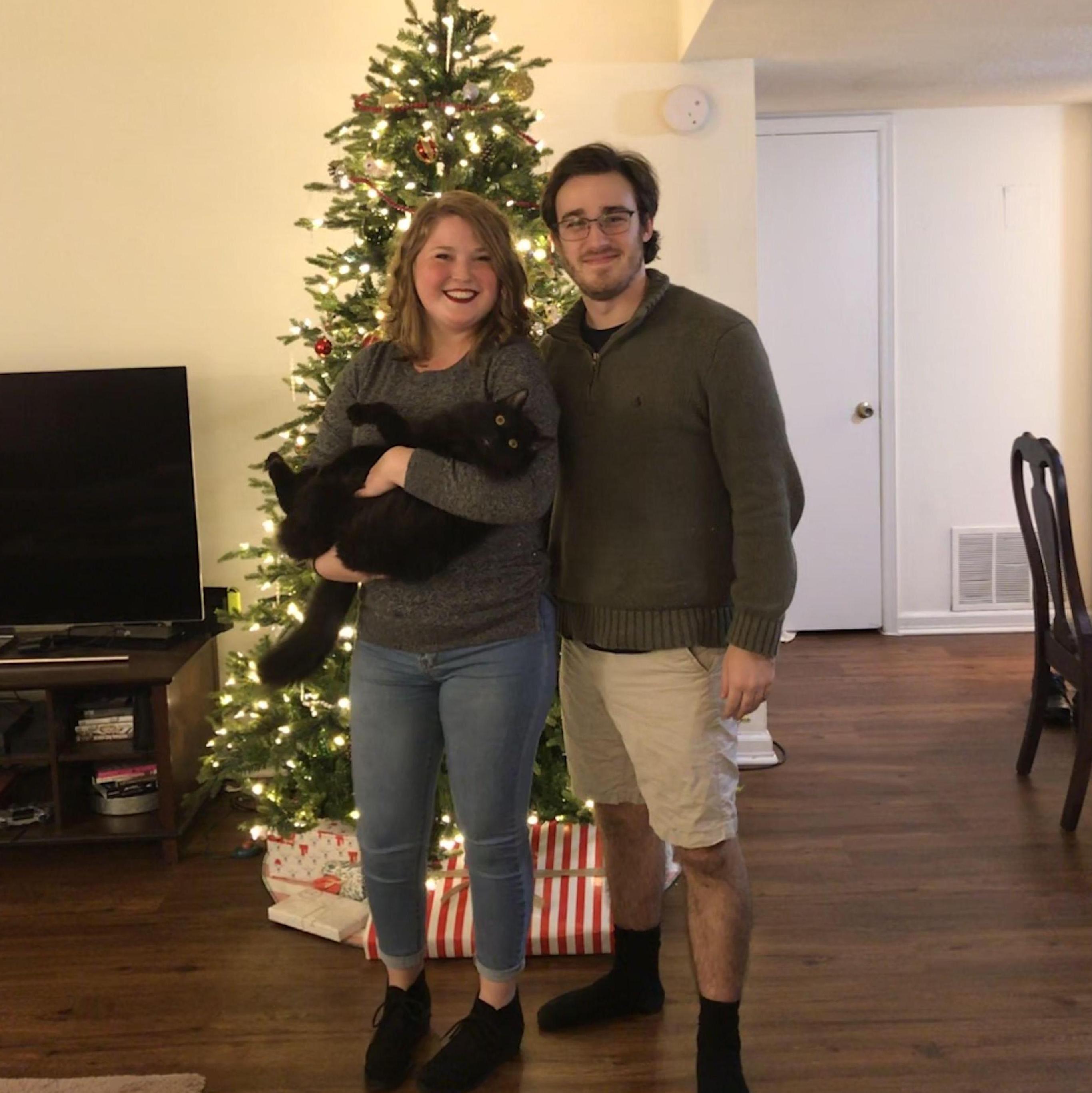 Our first Christmas living together, featuring Parmy