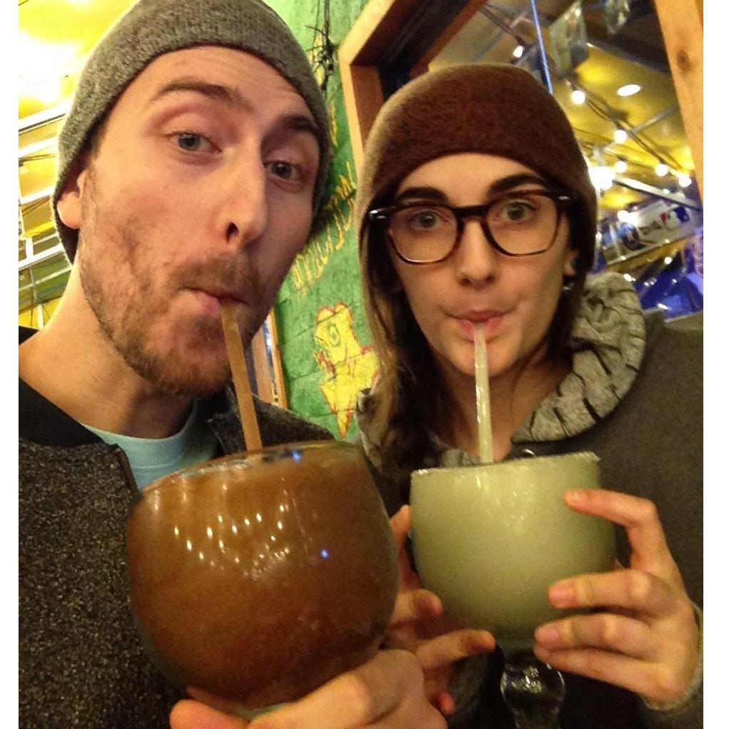 I'm guessing winter 2018? Definitely at Fuzzy's Taco Shop in Nacogdoches, TX. We lived so close we would ride our bikes there!