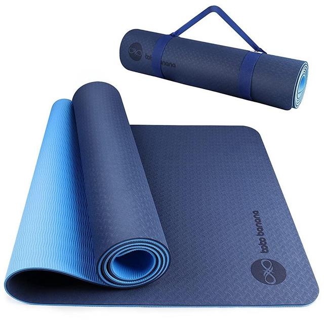 BOBO BANANA 1/4 Thick TPE Yoga Mat,72"x24" Eco-friendly Non-Slip Exercise & Fitness Mat for Men&Women with Carrying Strap, Workout Mat for Yoga,Pilates& Floor Exercise