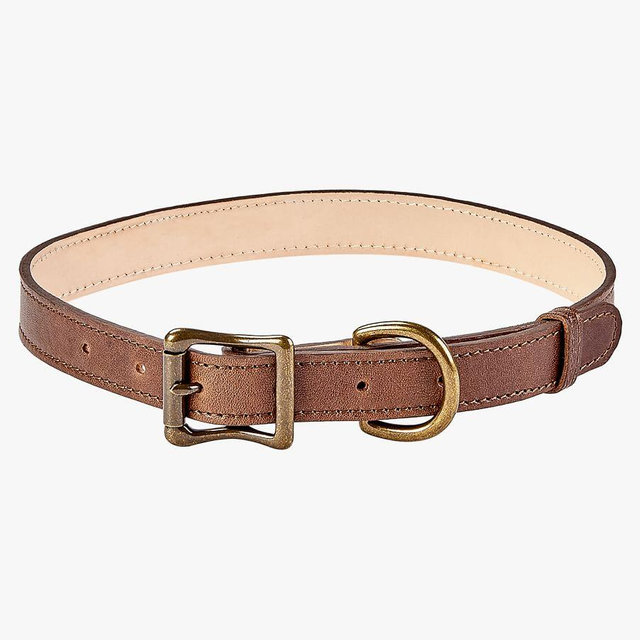 Leather Pet Collar Large, Brown