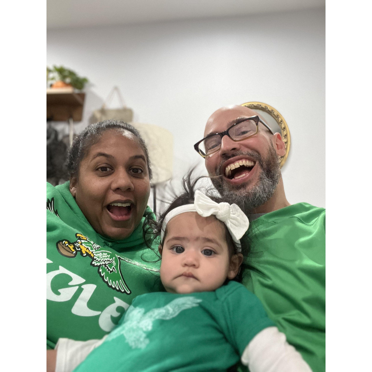 We are pumped to watch the game together!