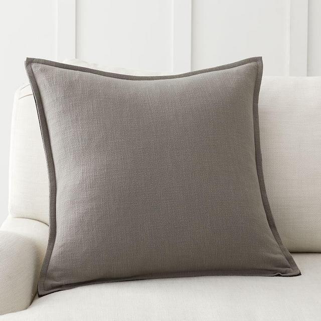 Organic Cotton Casual Reversible Pillow Cover, 20 x 20", Gray/Charcoal