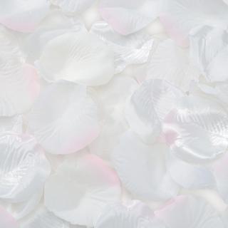 Cream/Pink Satin Rose Petals