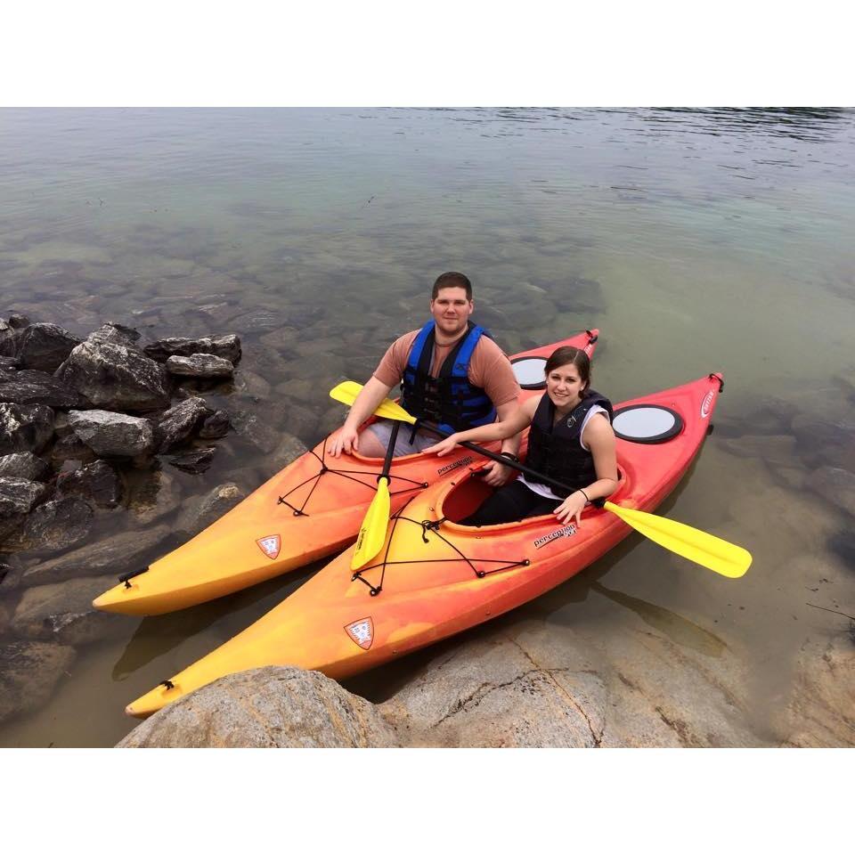 Kayaking in Lake Jocassee - jumping in after was not a good idea