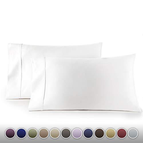 HC Collection 1500 Thread Count Egyptian Quality 2pc Set of Pillow Cases, Silky Soft & Wrinkle Free (ALL COLORS/SIZES)-King Size, White