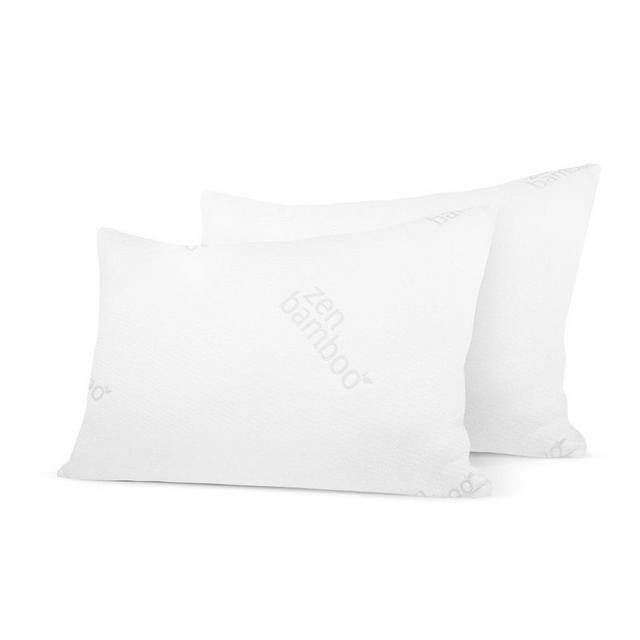 Zen Bamboo Ultra Plush Gel Pillow - (2 Pack King) Premium Gel Fiber Pillow with Cool & Breathable Bamboo Cover - Dust Mite Resistant & Hypoallergenic