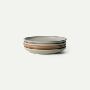 MORA Large Plates Set of 4, 10.5 inch Ceramic Pottery Dinner Plates - Microwave, Oven and Dishwasher Safe - Harvest