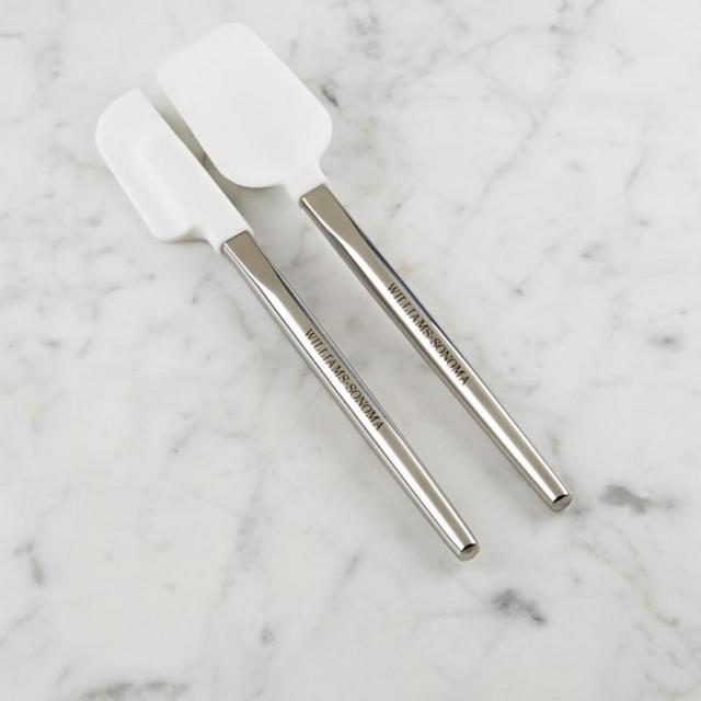 Williams Sonoma Silicone Mini Spatula & Spoonula with Stainless-Steel Handle in White