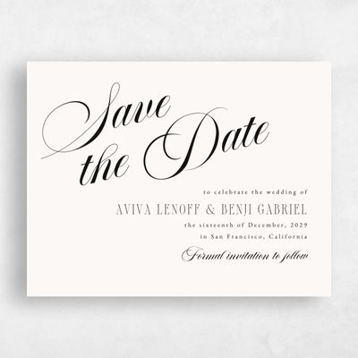 Beige Typography Wedding Save the Date - Lille Landscape