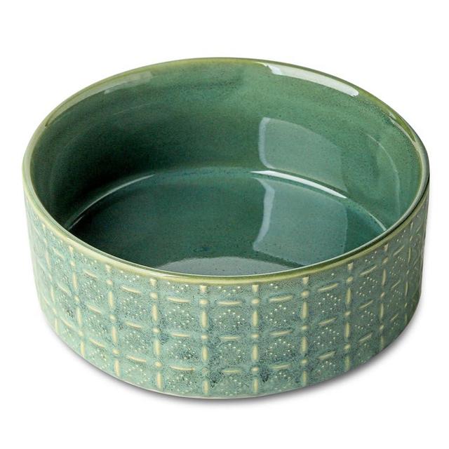 Seyatoo Ceramic Dog Bowl, 6.5 inch Pet Dog Food Bowl Water Bowls, Dogs Dish for Middle and Small Dogs, Puppy, Green