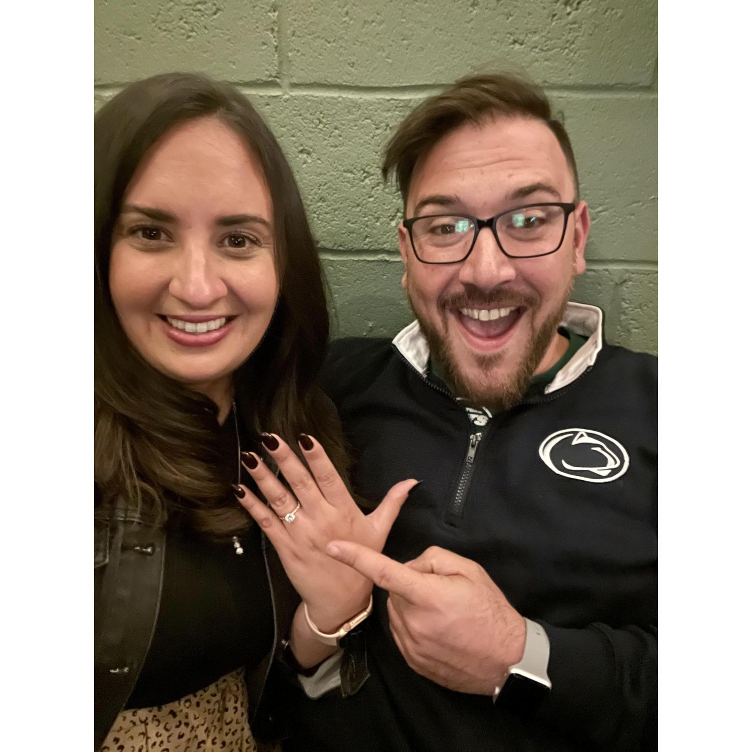 Celebrating our engagement at our favorite spot, Bar Dalia. Let's do this!
