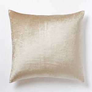 Cotton Luster Velvet Euro Sham, Stone