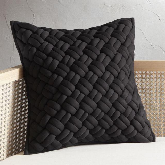 20" Jersey Black InterKnit Pillow