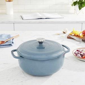 Lodge EC6D34 Enameled Dutch Oven, 6 Qt, Storm Blue
