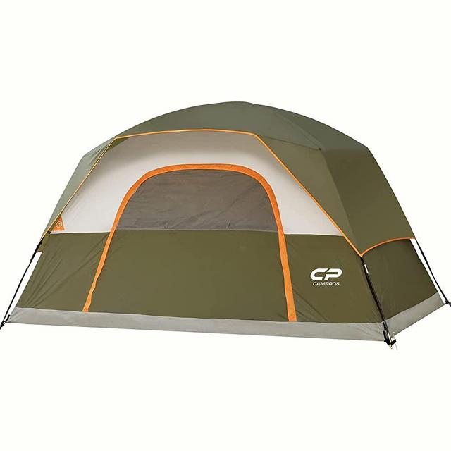CAMPROS CP Tent 4 Person Camping Tents, Waterproof Windproof Family Dome Tent with Rainfly, Large Mesh Windows, Wider Door, Easy Setup, Portable with Carry Bag