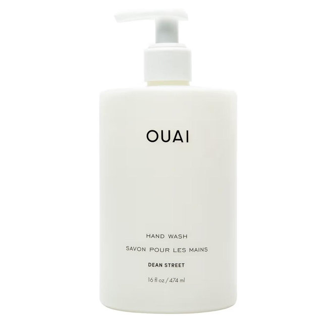 OUAI Hand Wash, Dean Street - Liquid Hand Soap with Jojoba, Avocado, & Rose Hip Oil for Replenished Skin - Gentle Exfoliating Kitchen & Bathroom Soap (16 Fl Oz)