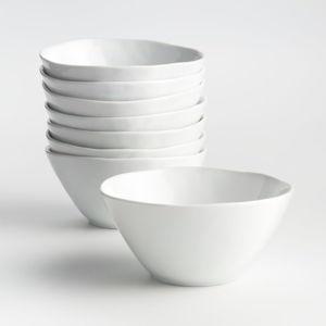 Mercer White Ceramic Cereal Bowls, Set of 8 + Reviews | Crate & Barrel