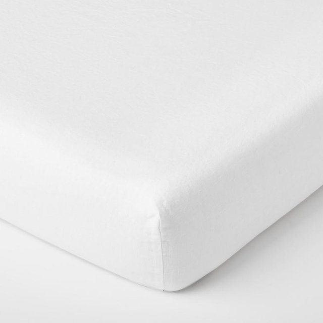 Organic Cotton Crib Fitted Sheet, Stone White