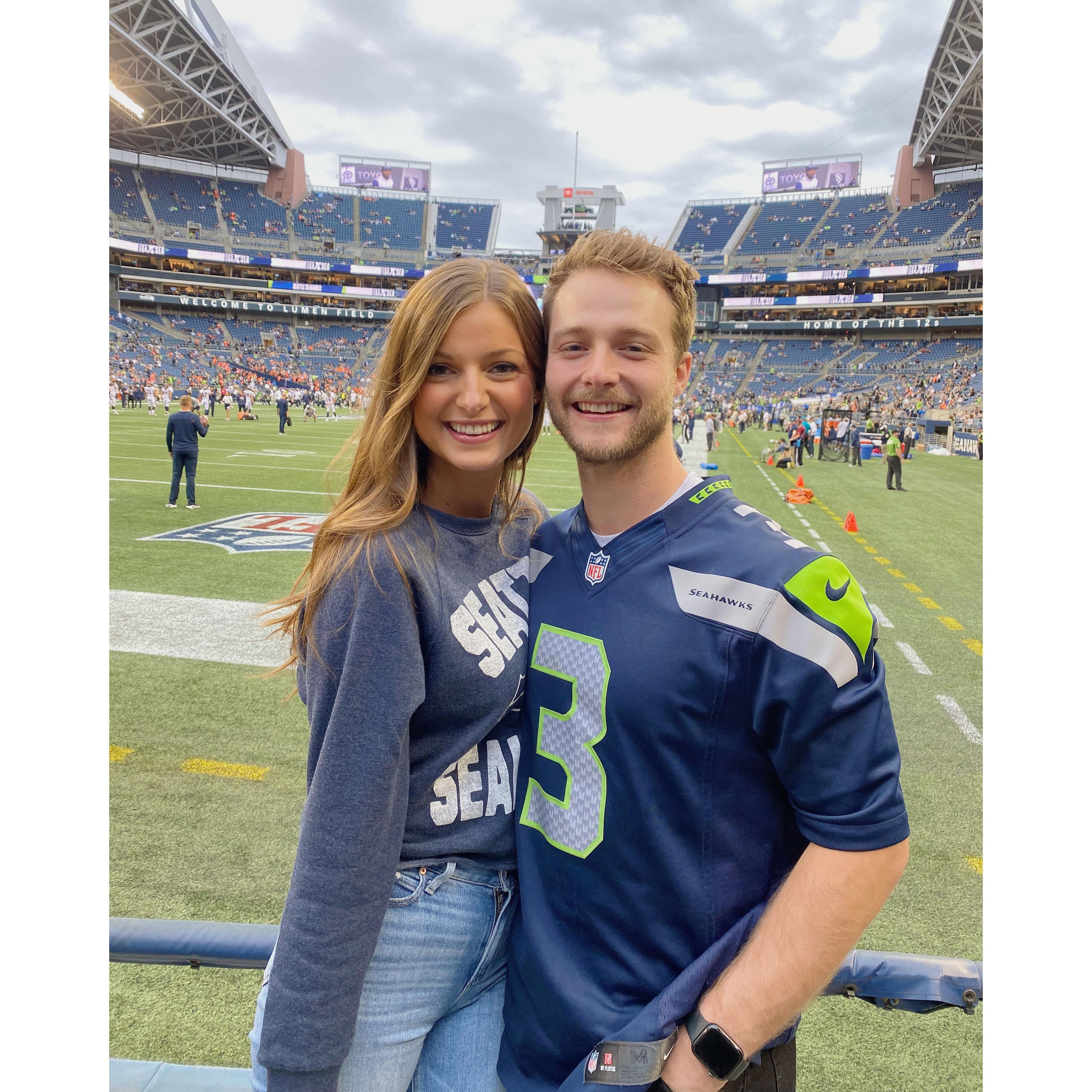 August 21, 2021: Our first Seahawks game together!