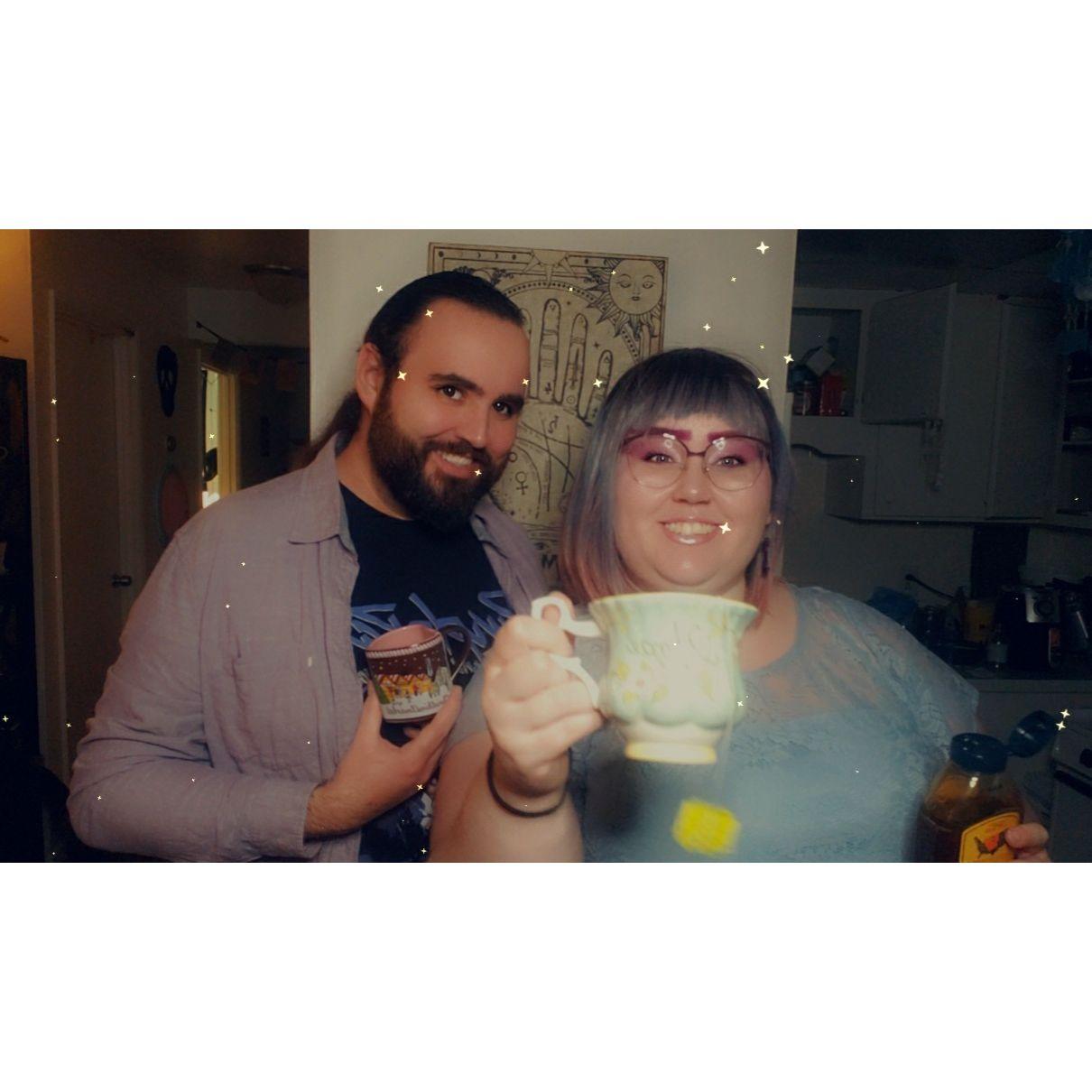 A pandemic photo taken for Emily's cousin Chaz's birthday
