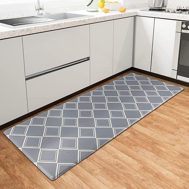 Kitsure Kitchen Rug, Waterproof & Non-Slipping Kitchen Mat for Floor, Durable Kitchen Rug and Mat for Kitchen & Laundry, Resilient Kitchen Mat Cushioned Anti-Fatigue, Black