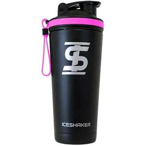26oz Black Ice Shaker - Pink Bands