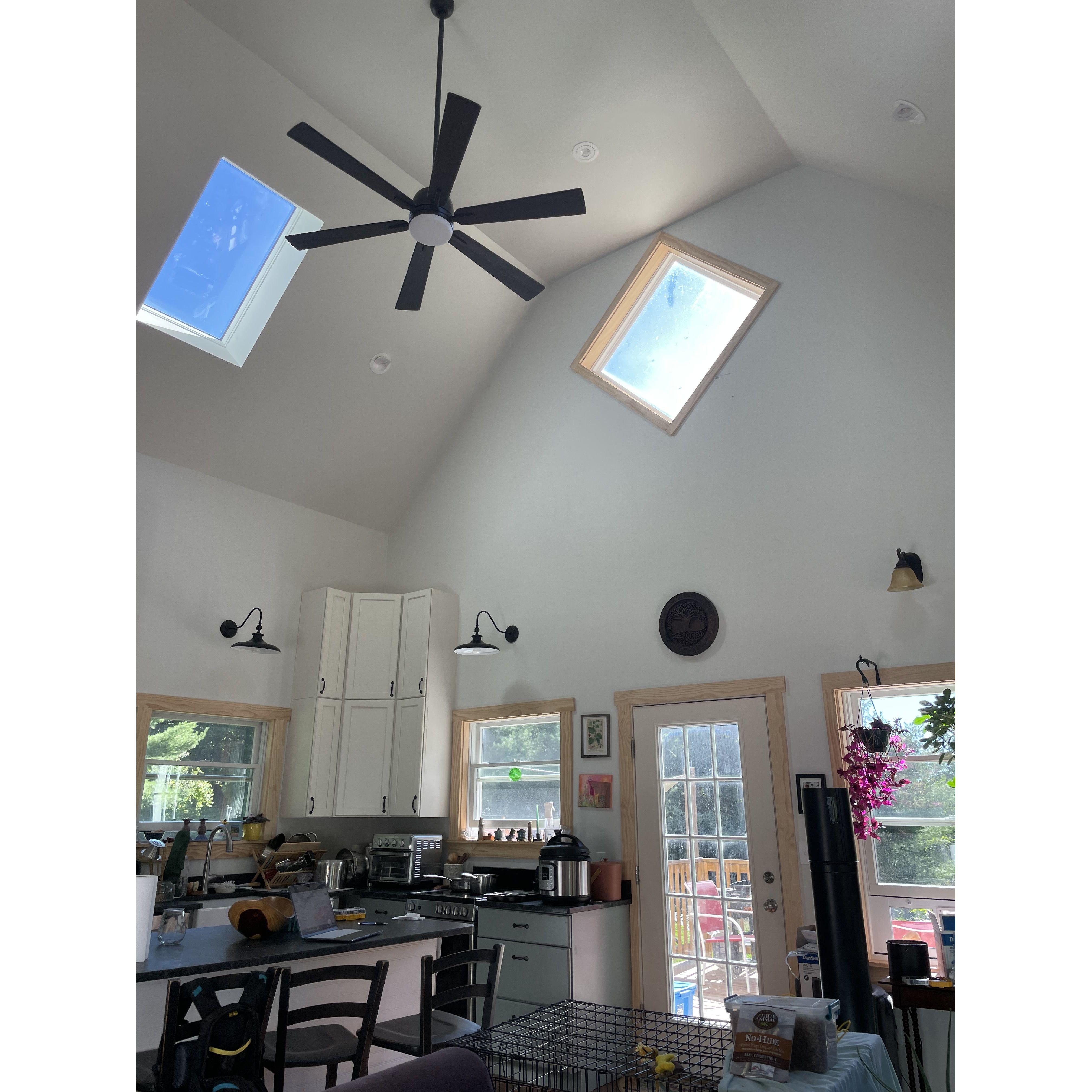 Our kitchen area, the skylights are amazing at bringing in light year-round