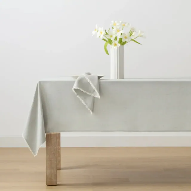Lenox French Perle Solid Tablecloth - Dove - 60x102 - Lenox