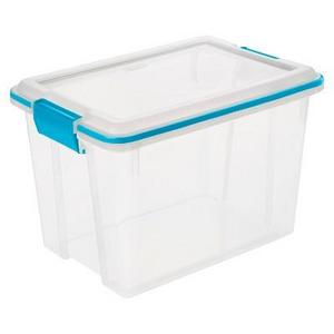 Sterilite® 20 Qt Air Tight Storage Tote - Transparent with Blue Latch