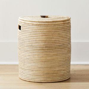 Wooden Handle Lidded Hampers