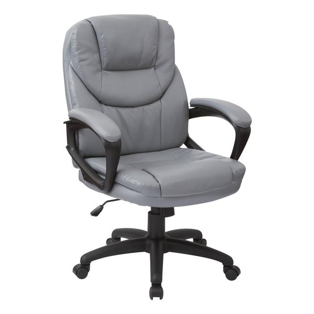Faux Leather Managers Chair with Padded Arms Charcoal - OSP Home Furnishings