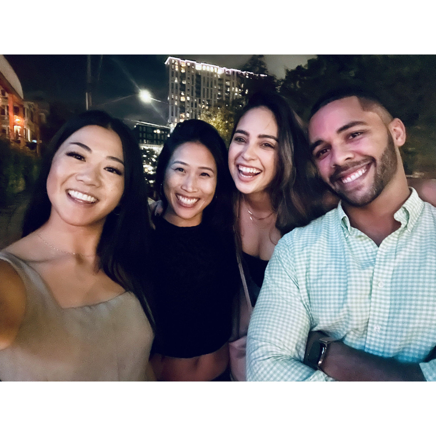 We first said "I Love You" spontaneously during a friends night out, right before we took this selfie.
