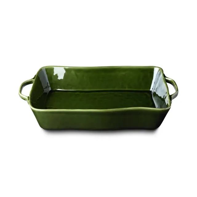 Certified International Verde Large Rectangular Open Baking Dish Green