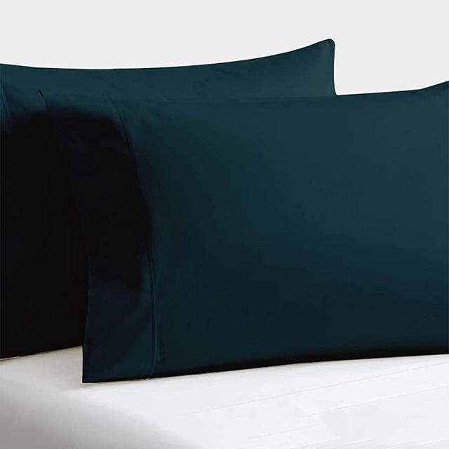 1000 Thread Count 100% Egyptian Cotton King Size Pillow Cases, Set of 2 Long-Staple Combed Pure Natural Cotton Hotel Quality Premium, Comfortable & Breathable Teal Pillow Covers