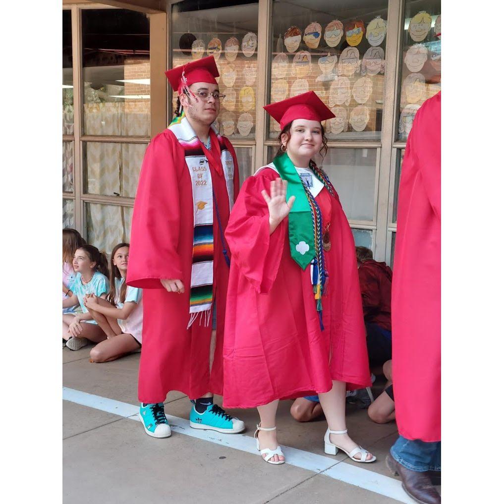 Connie and Carson's high school graduation walk through the elementary school (neither went to elementary school at O'Bryant Primary)