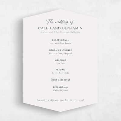 Grey Diamond Wedding Program - Oakbrook