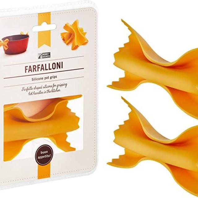 Farfalloni-Shaped Pot Holders | Pot Holders for Kitchen Cookware | Silicone Oven Mitts | Fun Kitchen Gadgets | from a Collection of Different Pasta-Shaped Unique Kitchen Gadgets | by Monkey Business