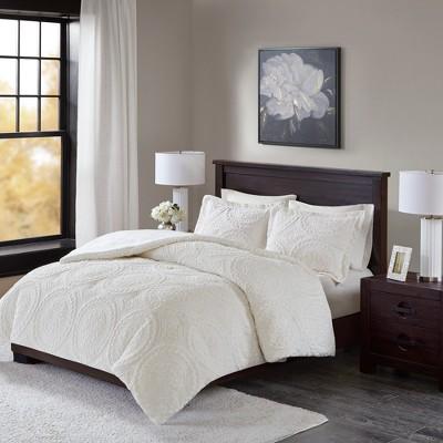 Ivory Alivia Ultra Plush Comforter Mini Set Full/Queen