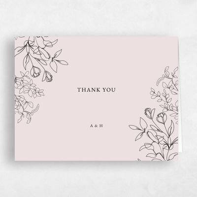 Light Mauve, Pink Wedding Thank You - Essenza Bloom